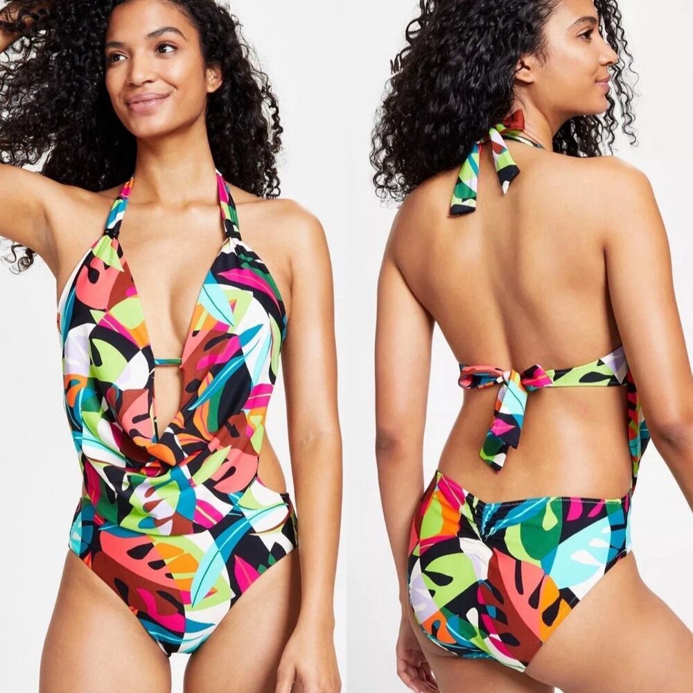 Bar III Tropical Dreams One-Piece Swimsuit Multicolor MBTD23230 Women Small NWT